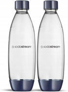 2x butle butelki do saturatora SodaStream Fuse 1l dwupak pojemnik na wodę gazowaną, niebieski, nadaje się do zmywarki