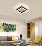 Lampa sufitowa LED plafon panel sufitowy czarny kwadrat natynkowy 24W oświetlenie do wnętrz, neutralna barwa światła