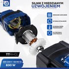MŁOTOWIERTARKA WIERTARKA UDAROWA Z UDAREM SDS+ PLUS 830W MŁOT KABEL 3M MOCN do betonu i muru, otwory do 26 mm, energia