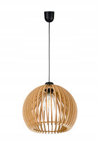 Lampa wisząca zwis żyrandol sufitowa LOFT klosz XL kula 36 Drewno na 1x e27 oprawa do salonu jadalni kuchni, jasny