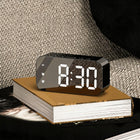 Budzik zegar elektroniczny duży wyświetlacz LED zegar budzik funkcja snooze cyfrowy do sypialni, czarny, średnica 9 cm