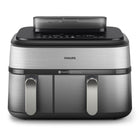 Frytkownica beztłuszczowa Airfryer Philips NA555/00 9l 2750W dwa kosze srebrny/szary