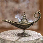 Kadzielnica kadzielniczka do kadzideł metalowa lampa alladyna podstawka na kadzidło dekoracyjna do domu 11,8 x 5 cm