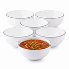 Zestaw 6 miseczek 15 cm salaterki szklane 690 ml Altom Design Solen Line miski do deserów i przekąsek biało-czarne