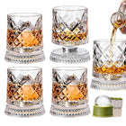 SZKLANKI DO WHISKY OBROTOWA OBROTOWA SZKLANKA DO WHISKY PREZENT NA URODZINY zestaw 4 sztuki, 280 ml, szkło bezbarwne