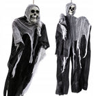 DUŻY WISZĄCY DUCH DEKORACJA SZKIELET CZARNY WISZĄCY HALLOWEEN CZARNY 85cm ozdoba na imprezę tematyczną, straszydło do