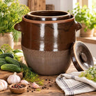 Beczka kamionkowa 30l garnek z pokrywą do kiszenia ogórków kapusty kamionka ceramiczny pojemnik fermentacyjny na