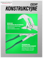 Szczypce nastawne Rockforce 250 mm 10" CrV regulacja przyciskowa żabka do rur i nakrętek, hydrauliczne, warsztatowe