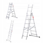 Drabina aluminiowa 3x6 wielofunkcyjna uniwersalna 150kg baulich hak do prac montażowych i budowlanych, 3-elementowa