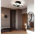 Lampa Sufitowa LED Żyrandol Plafon Natynkowy Nowoczesna Okrągła Czarna 18W do salonu i korytarza, 2 punkty świetlne