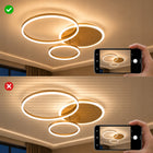Lampa sufitowa LED plafon złoty 65cm 36W 5600LM 3 ringi pilot APP 3 barwy okrągła oprawa do salonu, sypialni i pokoju