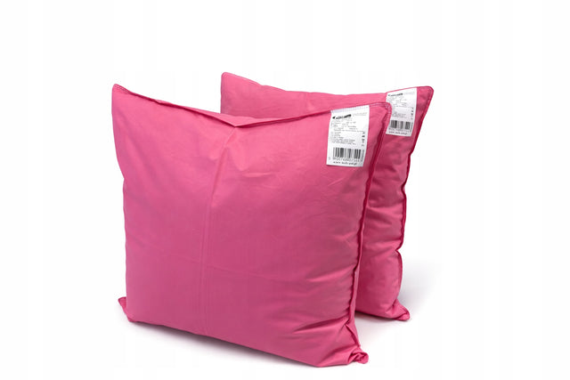 2x Poduszka 40x40 cm pierze 2 sztuki dwupak RÓŻ jaśki do spania, wypełnienie z piór 350 g małe kwadratowe piórkowe wkłady do poszewki na łóżko