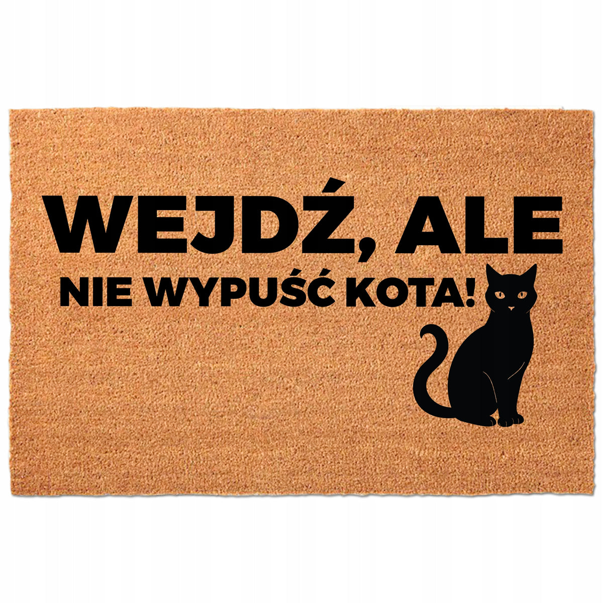 Wycieraczka wejśćiowa kokosowa 40X60CM pod drzwi zabawna mata z tworzywa PVC, brązowa, grubość 15 mm, uniwersalna