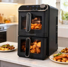 Frytkownica beztłuszczowa 2x5,5L 11l AIR fryer pionowa 2460W czarny