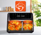 Frytkownica beztłuszczowa 11l airfryer 2700W Eldom FR220 duża podwójna czarny