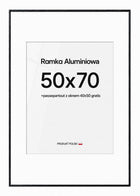 Ramka rama aluminiowa czarna 50x70cm passepartout okno 40x50 zdjęcie plakat oprawa metalowa do fotografii, grafiki i