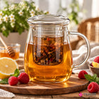 Szklanka z Zaparzaczem i Pokrywką Kubek do Kawy Herbaty do Napojów 500ml naczynie na napary ziołowe, susz