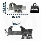 ŻELIWNE IMADŁO ŚLUSARSKIE STOŁOWE Z KOWADŁEM MOCNE OBROTOWE 360 100mm/4" warsztatowy uchwyt zaciskowy do mocowania