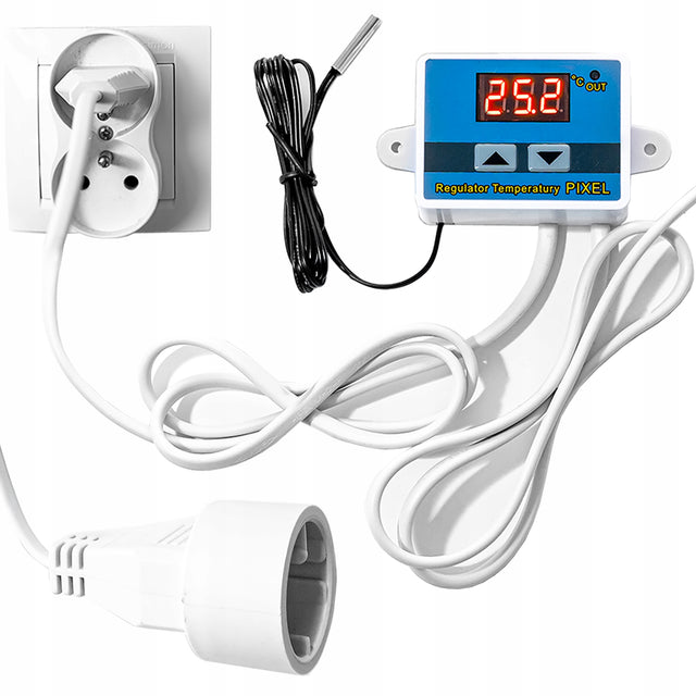 Regulator temperatury pixel termostat 230V z gniazdkiem i wtyczką -50~110°C