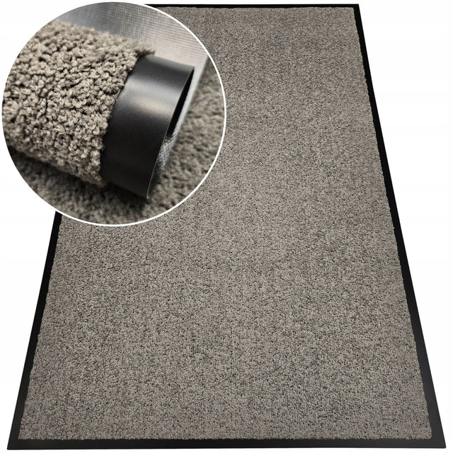 Wycieraczka wejściowa pod drzwi 60x90 do butów zewnętrzna podgumowana mata beżowy dywanik tekstylno-PVC do przedpokoju, grubość 6 mm