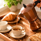 Kawiarka zaparzacz do kawy herbaty 300ml brązowa pełna indukcja 6 filiżanek moka aluminiowa, możliwość mycia w