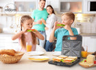 Opiekacz do kanapek tostów sandwich toster 1400W duży XXL 4 kanapki nominalna srebrny/szary