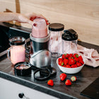 Blender kielichowy do smoothie koktajli 1200W 4 bidony butelki 4w1 srebrny