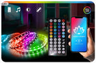 Zestaw Taśma LED 20m 2x10m RGB 5050 bluetooth pilot aplikacja muzyka timer oświetlenie dekoracyjne do pokoju, zmienna