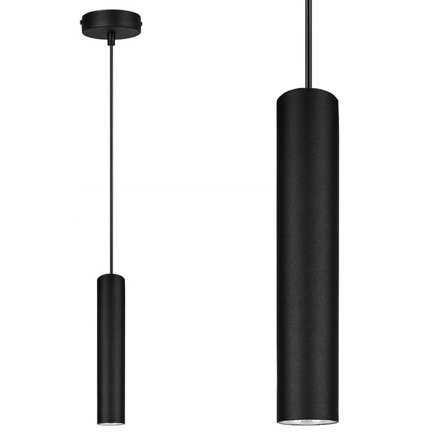 Lampa Sufitowa wisząca LED Tuba Czarna ledlux nowoczesna Gu10 oprawa metalowa zwis pojedynczy, 1 punkt światła