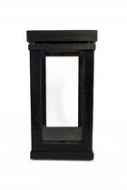 Znicz lampion żywiczny premium domino czarny ozdoba nagrobna na cmentarz, światło LED, wysokość 27 cm, świecenie ponad