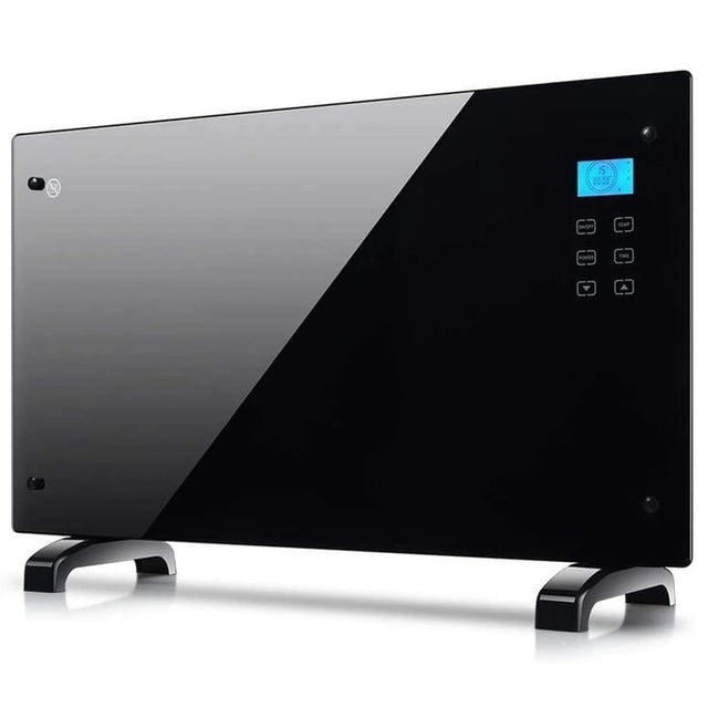 Elektryczny grzejnik konwektorowy szklany 2000 w czarny ścienny heltes ogrzewacz do pokoju, panel grzewczy do domu