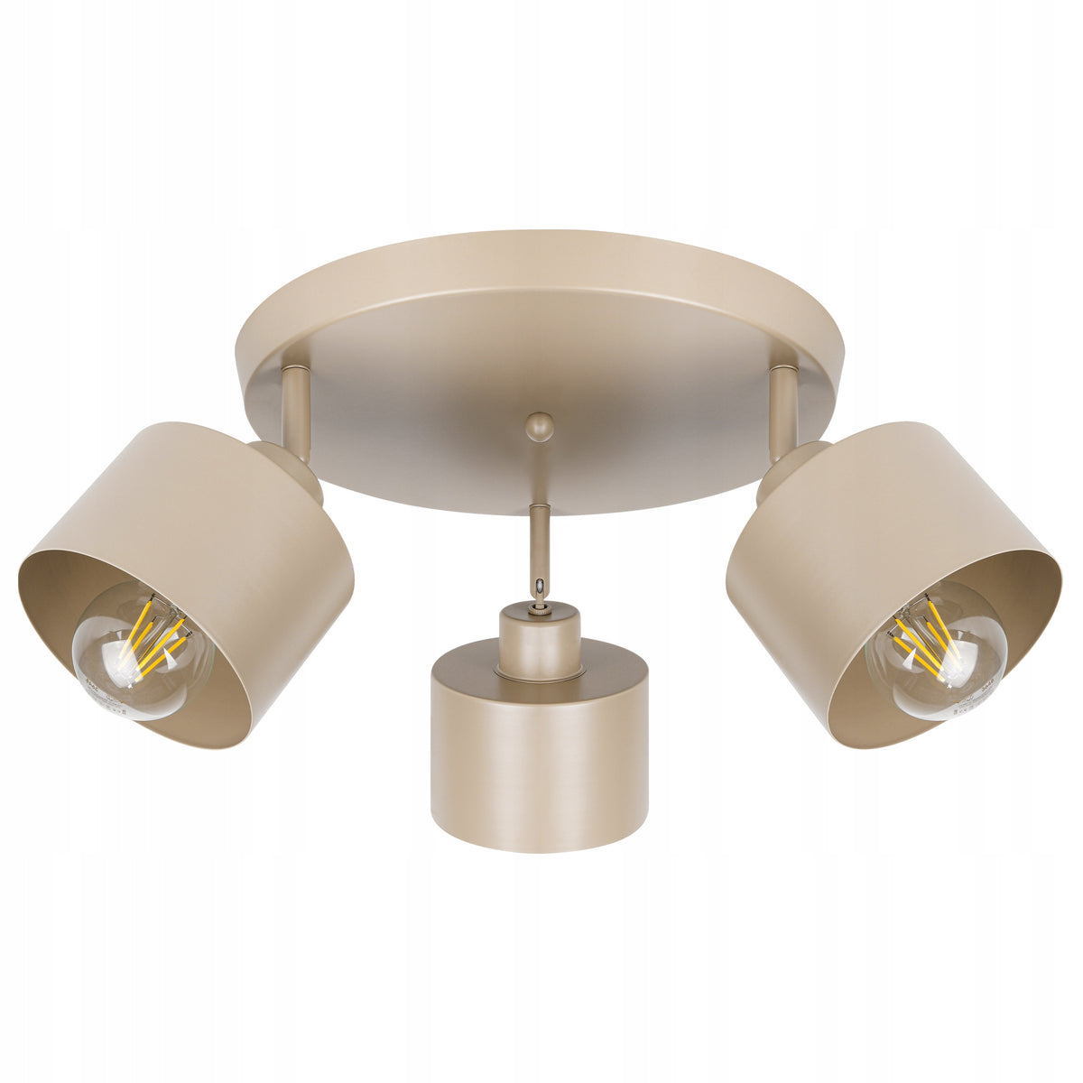 Lampa Sufitowa Wisząca Kinkiet Oprawa Żyrandol 3x E27 LED Kaszmirowa Beżowa oświetlenie wnętrz metalowa do salonu