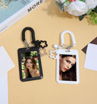 2x Star Bells Photocard Holder Keychain with Spring, PVC Photo Card Hold zawieszka na kartę kolekcjonerską, gadżet dla