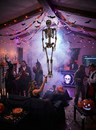 DEKORACJA WISZĄCA SZKIELETOR DUŻY SZKIELET KOSTEK OZDOBA HALLOWEEN 165 CM plastikowy kościotrup, rekwizyt na imprezę