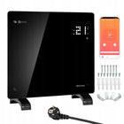 Grzejnik elektryczny łazienkowy szklany konwektorowy WiFi 1kW EGW-10C 520 mm 470 mm grzewcza czarny
