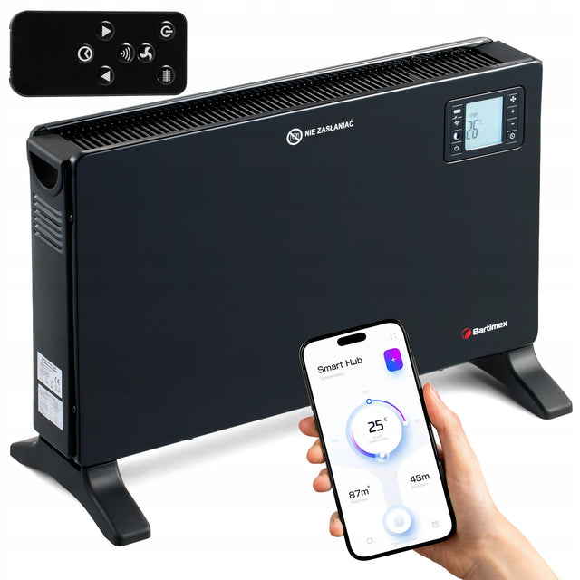 Grzejnik elektryczny konwektorowy 2000W termostat, z wentylatorem, WiFi farelka pokojowa, programator czasowy, 3 poziomy mocy
