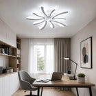 Lampa Sufitowa Plafon LED Żyrandol z Pilotem Loft Biały Nowoczesny 48W oprawa wisząca 5-punktowa aluminiowa 70 cm