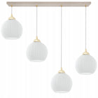 Lampa wisząca sufitowa żyrandol kaszmirowy BEŻ glamour kule nad stół wyspę 4-punktowa, gwint E27, metalowa, 100 cm, do