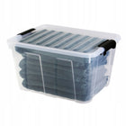 Pojemnik HomeBox 31 L do przechowywania z pokrywą pudełko plastikowe, organizer uniwersalny, bezbarwny, 36,5 x 47 x 7,5