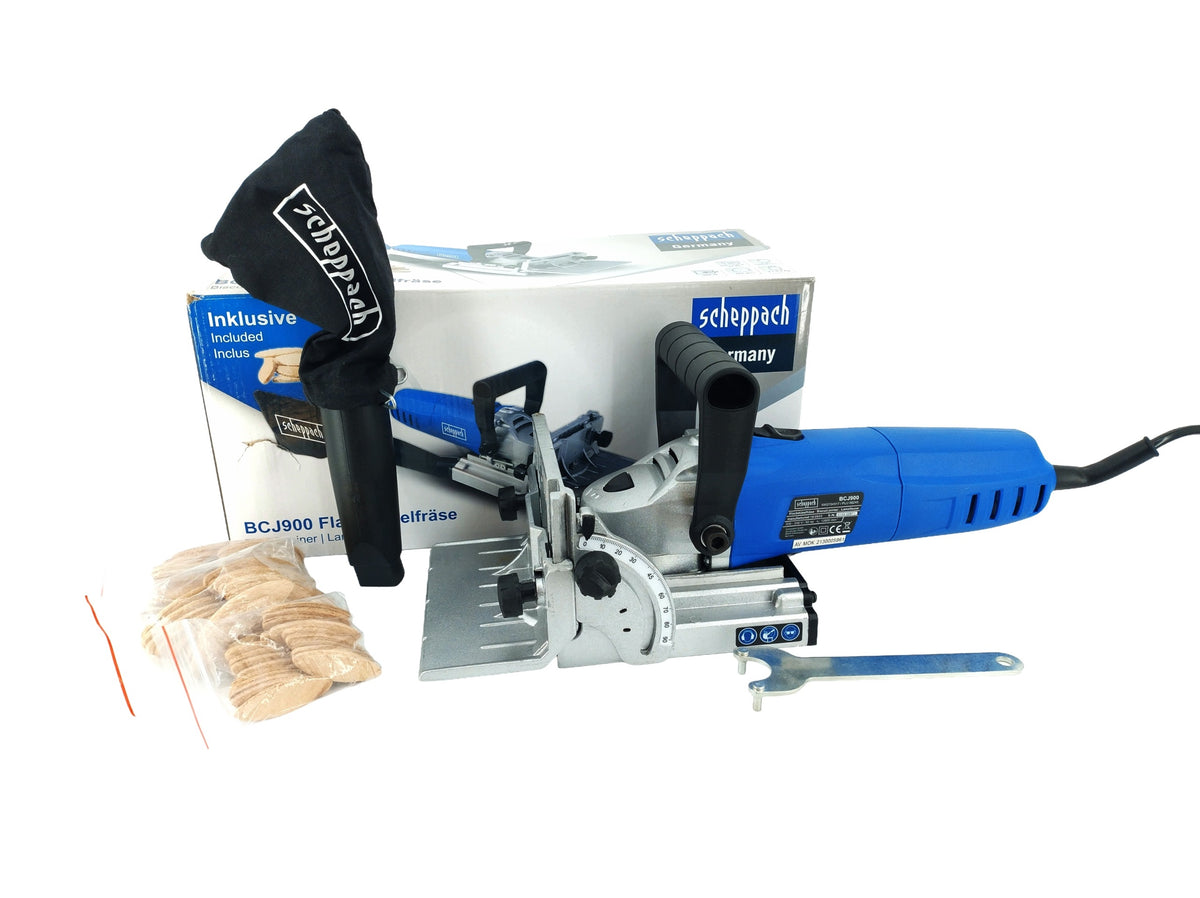 Scheppach BCJ900 lamelownica frezarka do połączeń 900W frez 10cm +60 lameli