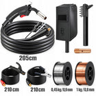 Spawarka inwerterowa MIG Co2 flux MMA TIG migomat synergia Majster MP0141 230 V, wyświetlacz LCD, uchwyt euro, maska