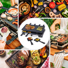 Grill elektryczny raclette duży XL 8 osób mocny 1400W patelenki szpatułki nominalna
