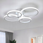 LAMPA SUFITOWA LED WISZĄCA BIAŁY ŻYRANDOL RING NOWOCZESNA SALONU 48W 6500K oświetlenie do wnętrz, 4 punkty światła