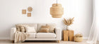 Lampa Sufitowa Boho Rattan Bambus Pleciona Naturalna E27 Styl Wiklinowy Abażur wiszący do salonu sypialni jadalni