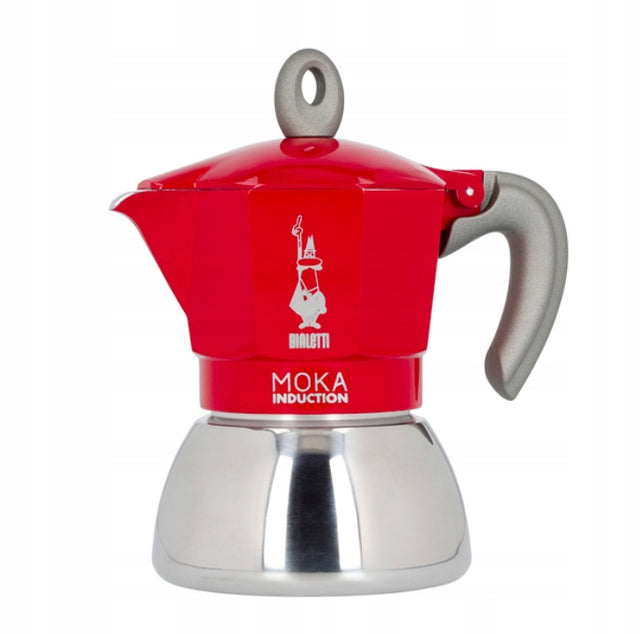 Kawiarka Bialetti New Moka Induction 150 ml 4 filiżanek czerwona zaparzacz do kawy espresso aluminiowy
