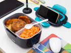 Elektryczny lunch BOX termos obiadowy śniadanówka samochodowa kamille 1,5 L pojemnik na jedzenie 1500 ml niebieski