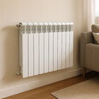 GRZEJNIK ALUMINIOWY 10 ŻEBEREK KALORYFER BIAŁY 576x700 PODŁĄCZENIE BOCZNE 700 mm 576 mm grzewcza