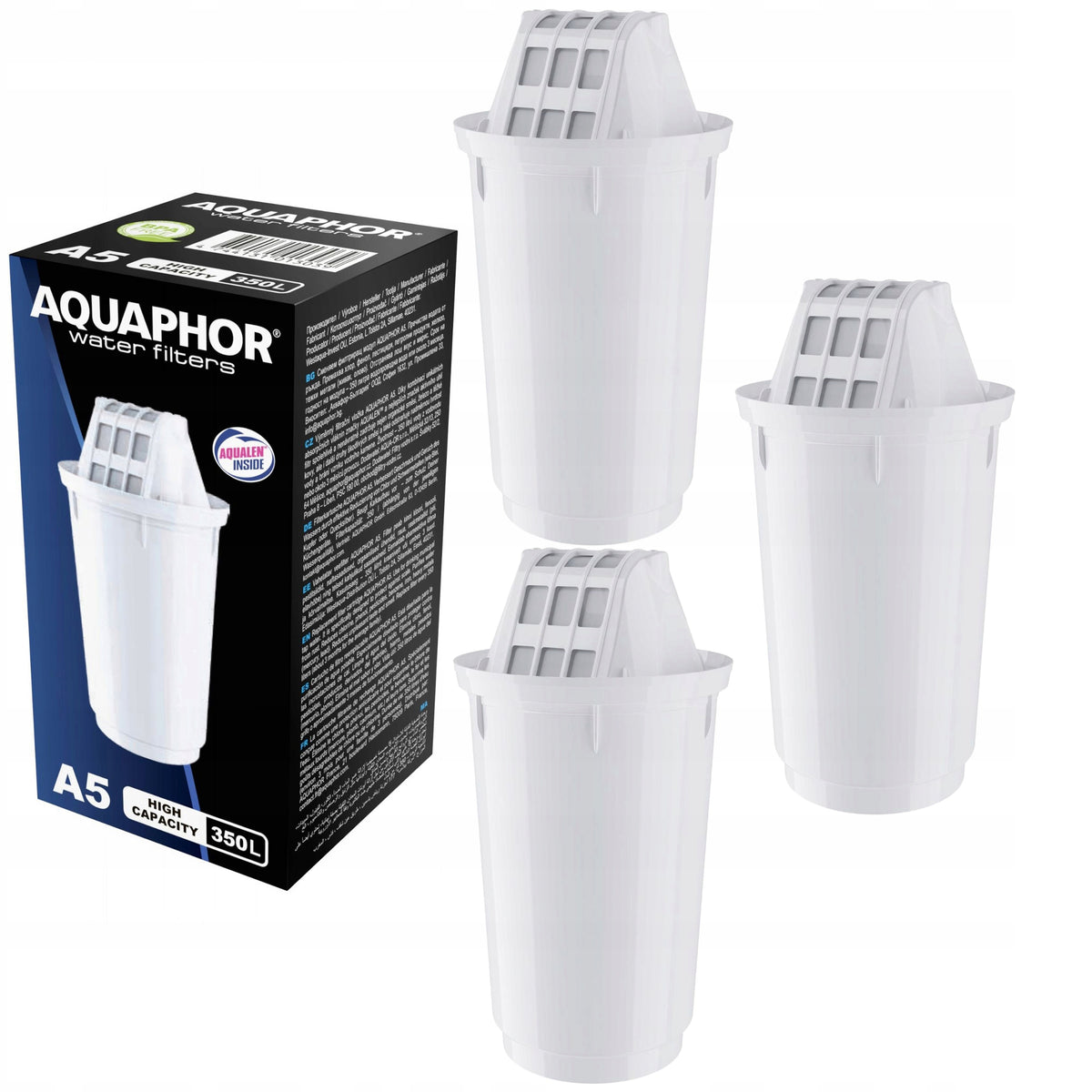 Wkład filtrujący Aquaphor A5 do dzbanka Filtr oczyszczający wodę 3 szt. kartridż, wymienny cartridge, węgiel aktywny