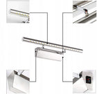 Lampa Lazienkowa LED 5W 40cm, Wodoodporna, Scienna, Stołowa, z Włącznikiem kinkiet srebrny metalowy do oświetlenia