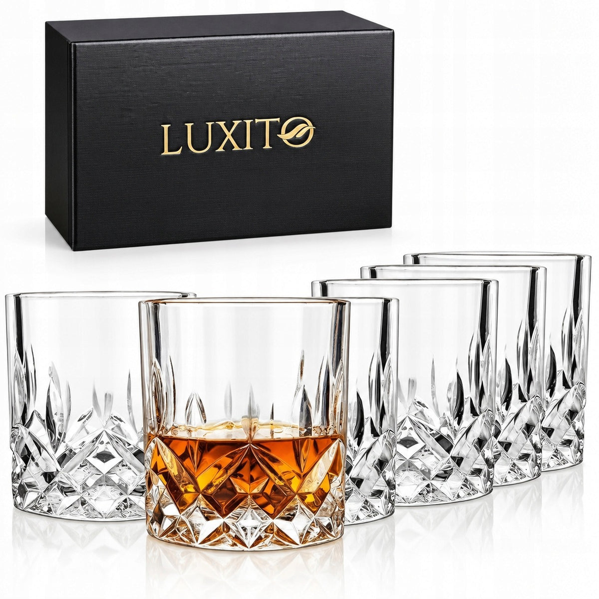Szklanki kryształowe do whisky drinków LUXITO Javell 300 ml 6 szt PREZENT tumbler, bourbon, koktajle, szkło bezbarwne